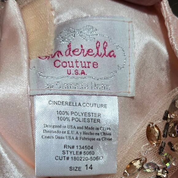 Girls Beaded Long Halter Tulle Dress by Cinderella Couture 5060 size 14 - Picture 11 of 13